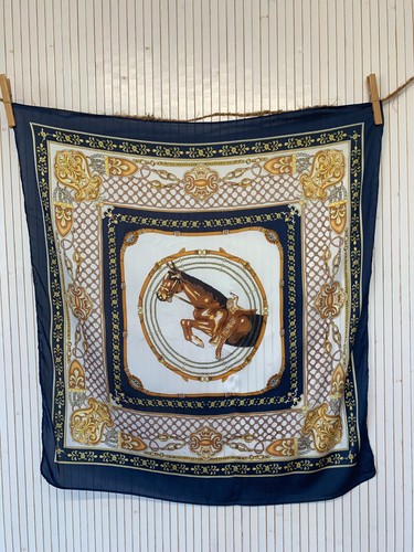 Foulard carré soie vintage - foulard,