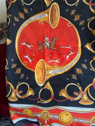 Foulard carré motif - chasse, à