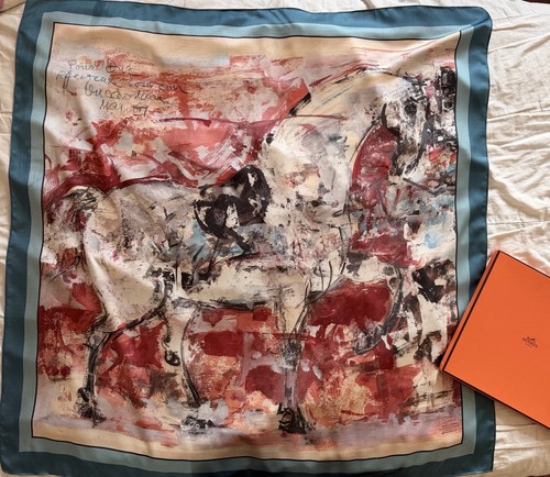 Foulard soie hommage cheval - en,