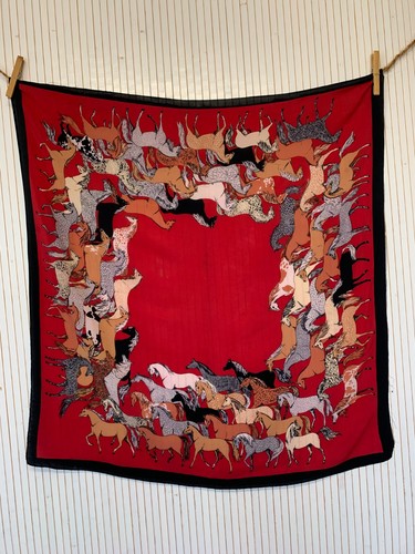 Foulard carré soie rouge - carré,
